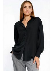 Nife Bluzka w kolorze czarnym rozmiar: 38. Czarne bluzki damskie Nife, bez wzorów, z wiskozy, bez kołnierzyka, bez ramiączek. Za 199.03 zł.