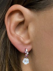 Les Petites Précieuses Pozłacane kolczyki-kreole z cyrkoniami i masą perłową rozmiar: onesize. Białe kolczyki damskie Les Petites Précieuses, z cyrkonią, pozłacane. Za 213.95 zł.