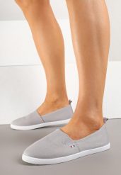 Szare Tenisówki Vices Basic z Materiałowymi Gumkami Aretela. Szare obuwie sportowe damskie Renee, z jeansu, bez zapięcia, tenisowe. Za 39.99 zł.