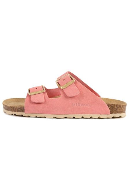 Billowy Skórzane klapki w kolorze jasnoróżowym rozmiar: 38. Różowe klapki damskie Billowy, bez wzorów, z otwartym noskiem, bez obcasa, bez zapięcia. Za 153.71 zł.