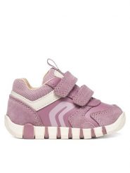Geox Sneakersy B Iupidoo Girl B3558C 05422 C8023 Fioletowy. Fioletowe trampki dziewczęce Geox, bez wzorów, ze skóry, bez zapięcia. Za 269.99 zł.
