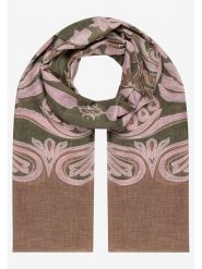 More & More Szal w kolorze oliwkowo-jasnoróżowym rozmiar: onesize. Brązowe szaliki damskie More & More, bez wzorów, z materiału. Za 69.75 zł.