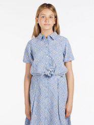 Guess Koszula J3RH05 WF6Q0 Niebieski Regular Fit. Niebieskie bluzki i koszule dziewczęce Guess, z aplikacjami, z bawełny, bez kołnierzyka, bez ramiączek. Za 199.99 zł.