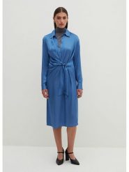 STEFANEL Sukienka w kolorze błękitnym rozmiar: 38. Niebieskie sukienki damskie Stefanel, bez wzorów, z wiskozy, bez ramiączek. Za 156.61 zł.