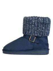 ISLAND BOOT Botki zimowe "Kourtney" w kolorze granatowym rozmiar: 36. Niebieskie botki damskie Island Boot, na zimę, z materiału, bez obcasa, bez zapięcia. Za 165.99 zł.