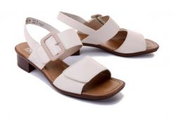 RIEKER 62663-60 beige, sandały damskie. Brązowe sandały damskie Rieker, bez wzorów, bez obcasa, na obcasie, bez zapięcia. Za 215.92 zł.
