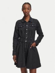 Karl Lagerfeld Jeans Sukienka jeansowa B3W13033 Czarny A-Line Fit. Czarne sukienki damskie Karl Lagerfeld Jeans, bez wzorów, z bawełny, bez ramiączek. Za 806.99 zł.