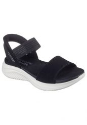 Sandały SKECHERS SLIP INS - SUMMERVILLE Czarny. Czarne sandały damskie Skechers, bez wzorów, z materiału, bez obcasa, bez zapięcia. Za 297.99 zł.