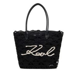 Torebka KARL LAGERFELD. Czarne shopper bag KARL LAGERFELD, bez wzorów, bez dodatków. Za 779.99 zł.