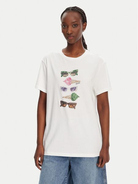 Liu Jo T-Shirt WA5343 JS923 M9518 Biały Regular Fit. Białe t-shirty damskie Liu Jo, m, bez wzorów, z bawełny, bez kołnierzyka. Za 179.99 zł.