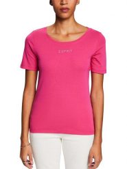 ESPRIT Koszulka w kolorze różowym rozmiar: XXL. Różowe bluzki damskie ESPRIT, xxl, bez wzorów, z bawełny, bez kołnierzyka, bez ramiączek. Za 76.95 zł.
