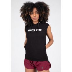 Virginia Bluza z kapturem bez rękawów - Czarny. Czarne bluzy damskie GORILLA WEAR, bez wzorów, z kapturem. Za 234.00 zł.