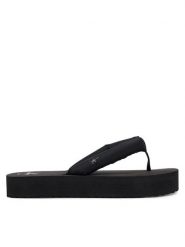 Calvin Klein Jeans Japonki Beach Sandal Flatform Ttxr Satin YW0YW01723 Czarny. Czarne klapki damskie Calvin Klein Jeans, bez wzorów, z jeansu, bez obcasa, bez zapięcia. Za 129.99 zł.