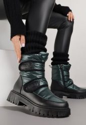 Ciemnozielone Śniegowce na Rzepy i Grubej Podeszwie Cashel. Zielone śniegowce damskie Renee. Za 119.99 zł.