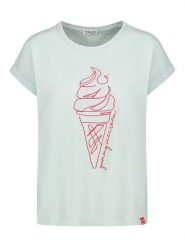 Sublevel Koszulka w kolorze błękitnym rozmiar: L. Niebieskie bluzki damskie Sublevel, l, bez wzorów, z bawełny, bez kołnierzyka, bez ramiączek. Za 43.99 zł.