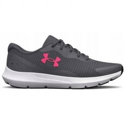 Buty do biegania damskie Under Armour Surge 3. Szare obuwie sportowe damskie Under Armour, z materiału, bez zapięcia, do biegania. Za 166.99 zł.