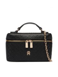 Tommy Hilfiger Torebka Th Icon Chain Vanity Bag Mono AW0AW19021 Czarny. Czarne kuferki damskie Tommy Hilfiger, bez dodatków. Za 369.99 zł.