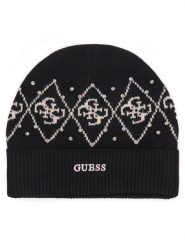 Guess Czapka V6BZ09 Z1747 Czarny. Czarne czapki damskie Guess, na zimę, z aplikacjami, z poliesteru. Za 174.99 zł.