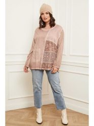 Curvy Lady Koszulka w kolorze jasnoróżowym rozmiar: 44/46. Różowe koszulki damskie Curvy Lady, bez wzorów, z koronki, z asymetrycznym kołnierzem, bez ramiączek. Za 156.98 zł.