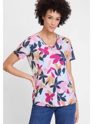 Olsen Koszulka ze wzorem rozmiar: 38. Bluzki damskie Olsen, bez wzorów, z bawełny, bez kołnierzyka, bez ramiączek. Za 52.99 zł.