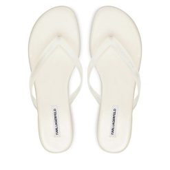 Japonki KARL LAGERFELD. Białe klapki damskie KARL LAGERFELD, bez wzorów, bez obcasa, bez zapięcia. Za 421.99 zł.