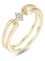 Les Favorites Pozłacany pierścionek z cyrkoniami rozmiar: 56. Żółte pierścionki damskie Les Favorites, z cyrkonią, pozłacane. Za 201.55 zł.