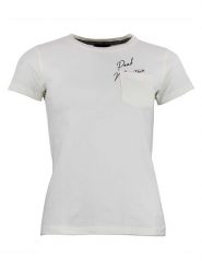 Peak Mountain Koszulka w kolorze kremowym rozmiar: L. Brązowe bluzki damskie Peak Mountain, l, bez wzorów, bez kołnierzyka, bez ramiączek. Za 56.99 zł.