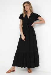 Czarna Sukienka Diomeira. Czarne sukienki damskie Born2be, bez wzorów, z tkaniny, eleganckie, bez ramiączek. Za 109.99 zł.