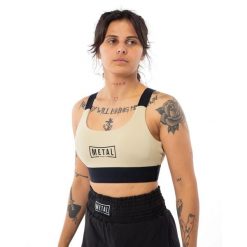 Biustonosz dla kobiet Metal Boxe Desert Storm. Brązowe biustonosze sportowe damskie METAL BOXE, bez wzorów. Za 184.50 zł.