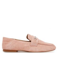 Mokasyny MICHAEL Michael Kors. Czerwone mokasyny damskie MICHAEL Michael Kors, ze lnu, bez obcasa. Za 439.99 zł.