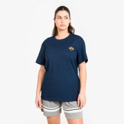 Koszulka koszykówki unisex Tarmak NBA Knicks TS 900. Niebieskie bluzki damskie TARMAK, m, bez wzorów, z bawełny, bez kołnierzyka, bez ramiączek. Za 79.99 zł.