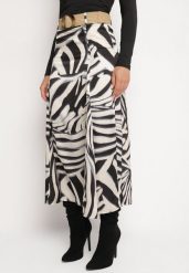 Granatowo-Beżowa Rozkloszowana Spódnica Maxi w Tygrysie Paski z Paskiem w Komplecie Castella. Niebieskie spódnice damskie Born2be, l, bez wzorów, maxi. Za 109.99 zł.