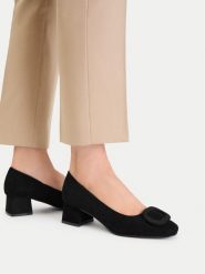 Lasocki Czółenka CEO-HY7165-1 Czarny. Czarne czółenka damskie Lasocki, bez wzorów, ze skóry, bez obcasa. Za 239.99 zł.