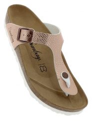 Sunbay Japonki "Camelia" w kolorze różowozłotym rozmiar: 39. Różowe klapki damskie Sunbay, bez wzorów, z otwartym noskiem, bez obcasa, bez zapięcia. Za 159.95 zł.