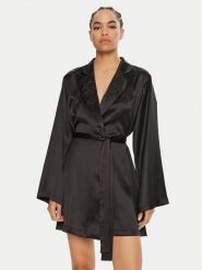 Guess Szlafrok O4BX08 WGIN0 Czarny. Czarne szlafroki damskie Guess, z aplikacjami, z syntetyku, bez kaptura. Za 359.99 zł.