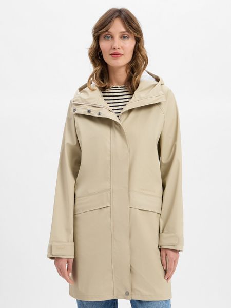 Didriksons Damska kurtka przeciwdeszczowa - Elly Kobiety beżowy jednolity, 42. Brązowe kurtki damskie Didriksons, bez wzorów, bez kaptura. Za 499.95 zł.