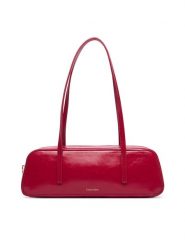 Calvin Klein Torebka Foil Logo Glossy Bauletto LV04F3638G Czerwony. Czerwone torebki klasyczne damskie Calvin Klein, ze skóry, bez dodatków. Za 489.99 zł.