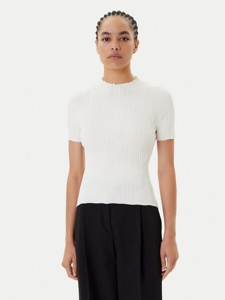 HUGO Sweter Sarphapilk 50542598 Beżowy Slim Fit. Brązowe swetry klasyczne damskie Hugo, l, z wiskozy, bez kołnierzyka. Za 319.99 zł.