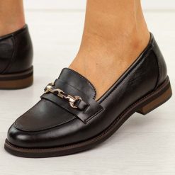 Czarne skórzane mokasyny damskie Cambell 19418. Czarne mokasyny damskie Cambell, na jesień, z jeansu, bez obcasa. W wyprzedaży za 201.52 zł.