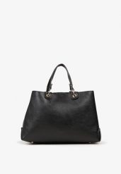 Czarna Dwukomorowa Torebka Typu Shopper Ozdobiona Metalicznymi Aplikacjami Adorrive. Czarne shopper bag Born2be, z aplikacjami, z jeansu, bez dodatków. Za 169.99 zł.