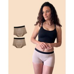 Zestaw 2 wysoce chłonnych spodenek menstruacyjnych Marie. Brązowe komplety bielizny Anaissa, bez wzorów, z poliamidu. W wyprzedaży za 250.00 zł.