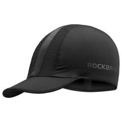Czapka rowerowa letnia ROCKBROS z materiału chłodzącego. Czarne czapki z daszkiem damskie ROCKBROS, na lato, bez wzorów, z materiału. Za 67.60 zł.