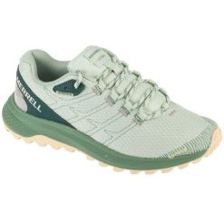 Buty do biegania damskie, Fly Strike. Zielone obuwie sportowe damskie Merrell, z gumy, bez zapięcia, do biegania. Za 469.99 zł.