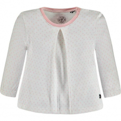 Koszulka w kolorze biało-jasnoróżowym. Białe koszulki i t-shirty dziewczęce Marc O'Polo Junior, z okrągłym kołnierzem, z długim rękawem. W wyprzedaży za 49.95 zł.