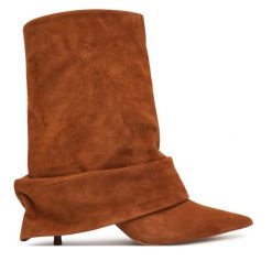 Botki Aldo. Brązowe botki damskie ALDO, bez obcasa, na szpilce, bez zapięcia. Za 729.99 zł.