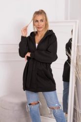Narzutka ocieplana wiązana w pasie czarna. Czarne swetry klasyczne damskie KESI, l, z bawełny, bez kołnierzyka, plus size. Za 258.24 zł.