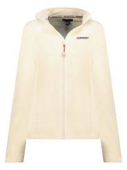 Geographical Norway Kurtka polarowa "Tug" w kolorze kremowym rozmiar: L. Brązowe kurtki damskie Geographical Norway, l, bez wzorów, z polaru, bez kaptura. Za 83.22 zł.