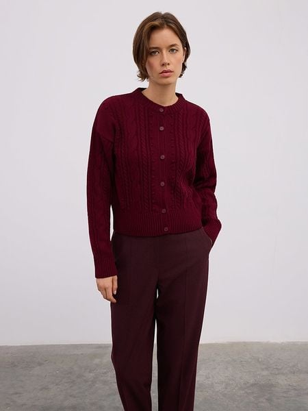 BGN Kardigan w kolorze bordowym rozmiar: 40. Czerwone kardigany damskie BGN, bez wzorów, z wełny. Za 131.12 zł.