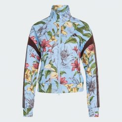 BLUZA DRESOWA ADIDAS x FARM RIO HOUSE OF TIRO. Białe bluzy damskie Adidas, s, bez wzorów, z bawełny, bez kaptura. Za 349.00 zł.