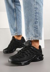 Czarne Buty Sportowe Sneakersy Ozdobione Tłoczeniem Zolzivia. Czarne obuwie sportowe casual damskie Born2be, z jeansu. Za 99.99 zł.